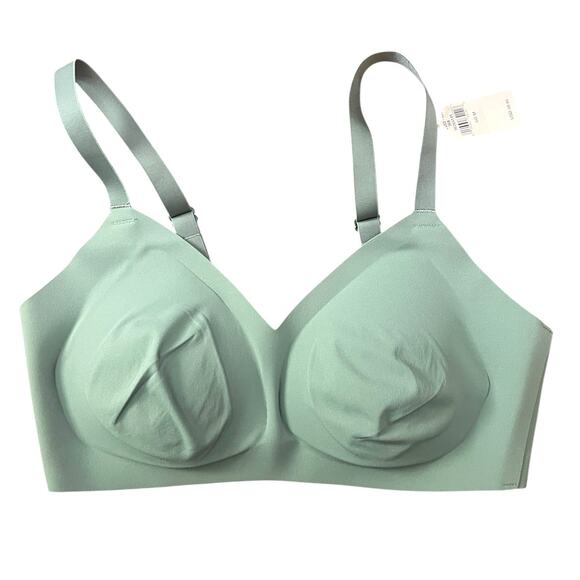 SMOOTHEZ Aerie SAGE GREEN Light Padded Bralette v-neck adjustable hooks Med NWT - Picture 1 of 2